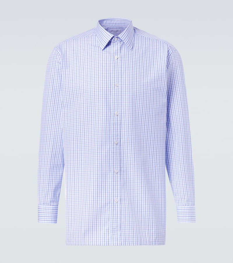 Charvet Checked cotton poplin shirt