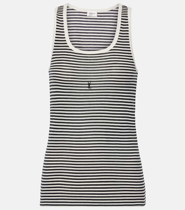 Saint Laurent Cassandre cotton jersey tank top