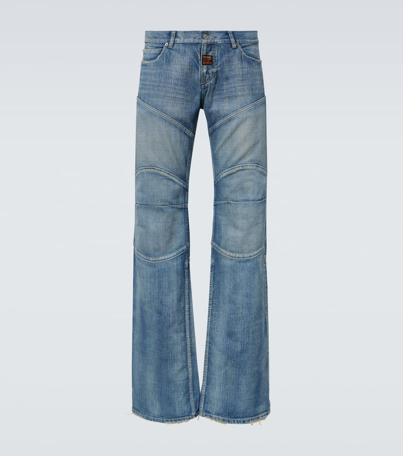 Balenciaga Distressed low-rise wide-leg jeans
