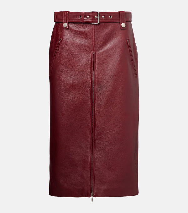 Gucci Leather midi skirt