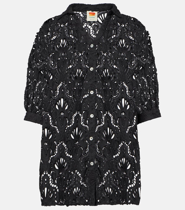 Farm Rio Seashell lace cotton shirt