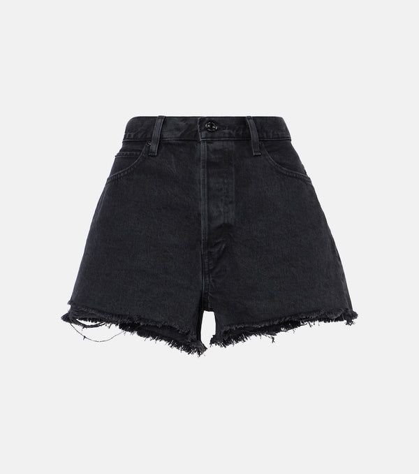 Frame Frayed denim shorts