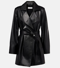 Nour Hammour Kerri leather wrap coat
