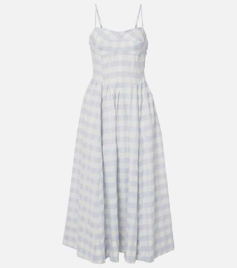 Simkhai Kittiya gingham cotton midi dress
