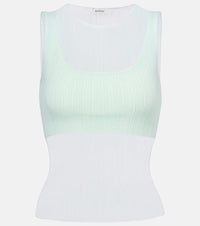 Simkhai Oakley Plisse semi-sheer tank top