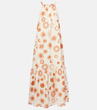 Asceno Ibiza printed linen and cotton maxi dress