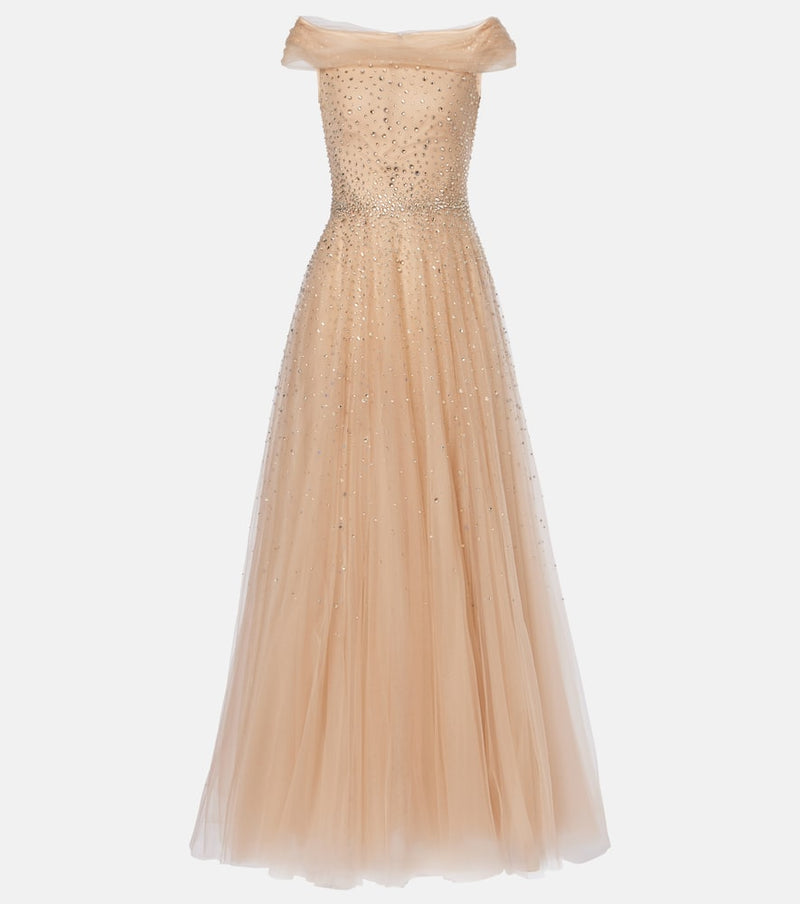 Jenny Packham Shayla embellished tulle gown