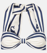 Alemais Marine striped cotton bra top