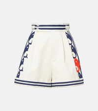 Alemais Marine printed cotton shorts