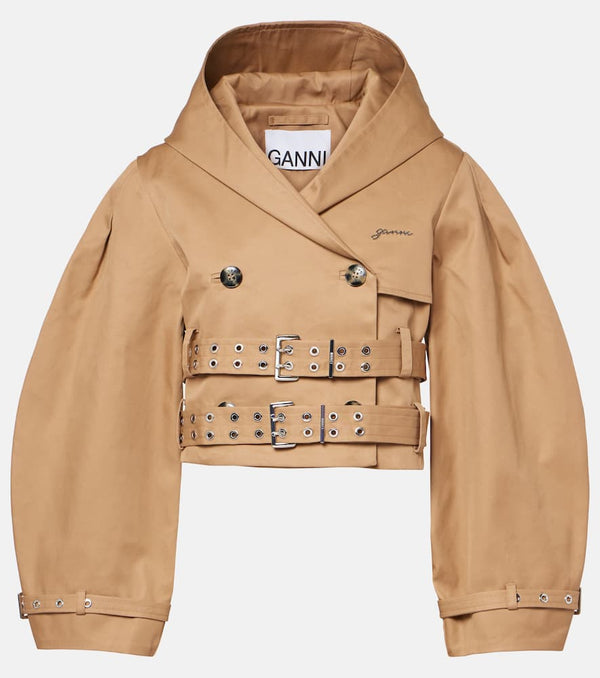 Ganni Double-breasted cotton jacket