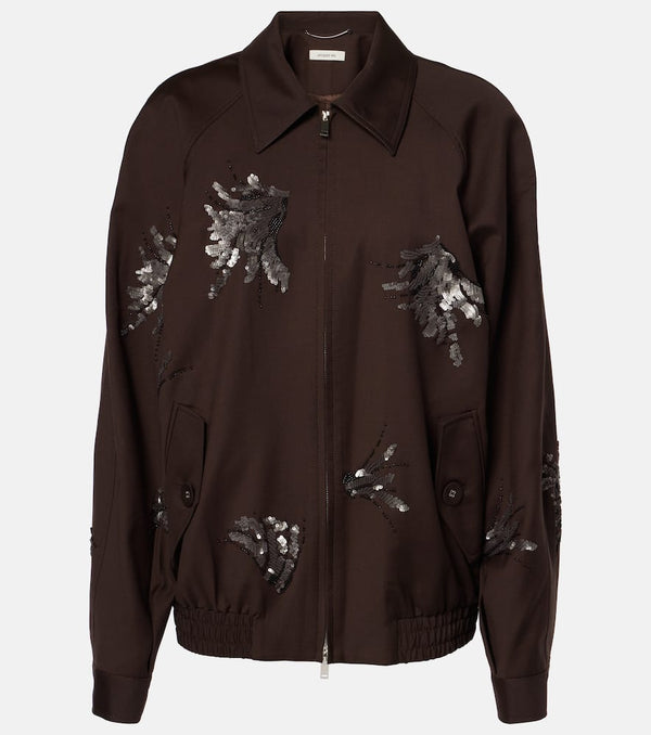 Jacques Wei Floral embroidered bomber jacket