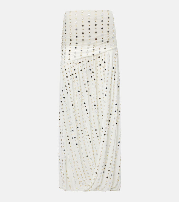 Xu Zhi Embellished gathered maxi skirt