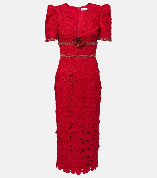 Rebecca Vallance Embellished lace midi dress