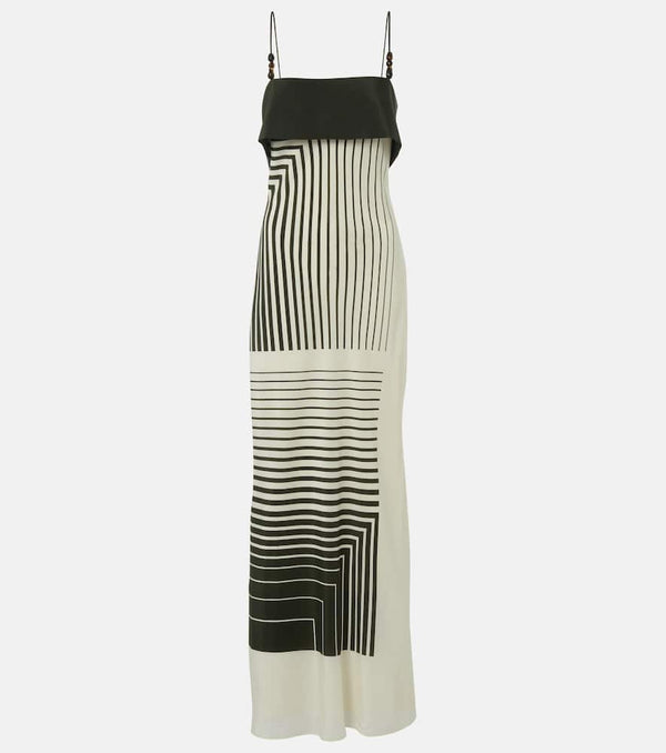 SIR Leilana striped silk maxi dress