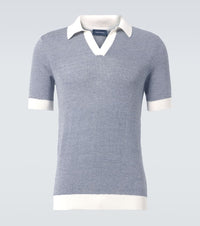 Thom Sweeney Cotton and linen polo shirt