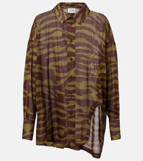 The Attico Zebra-print cotton muslin shirt