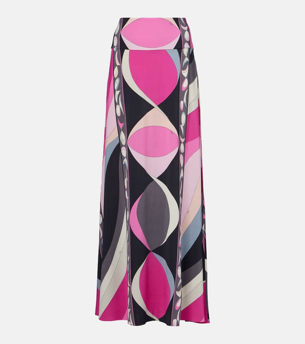 Pucci Marmo jersey satin maxi skirt