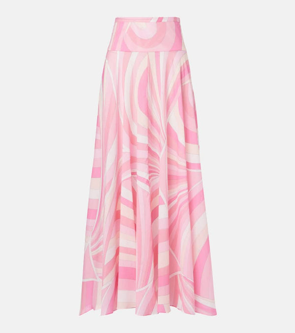 Pucci Iride high-rise cotton maxi skirt