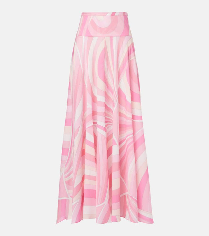 Pucci Iride high-rise cotton maxi skirt