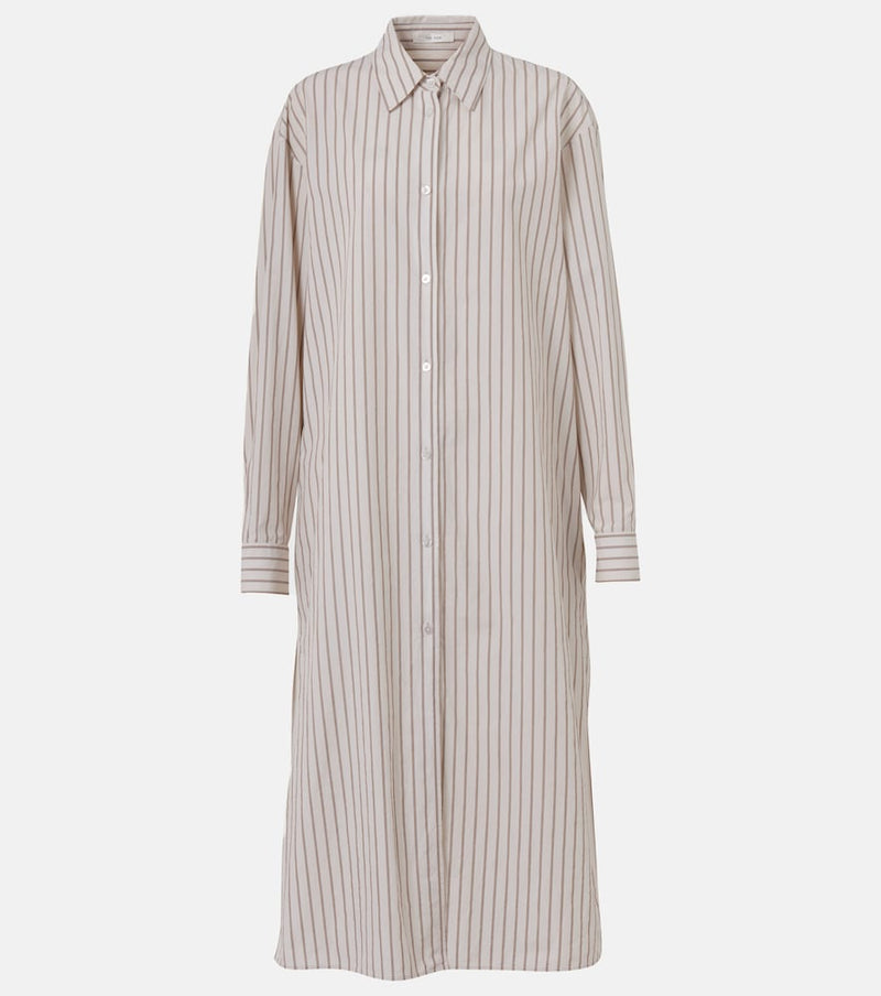 The Row Chihiro striped cotton shirt dress