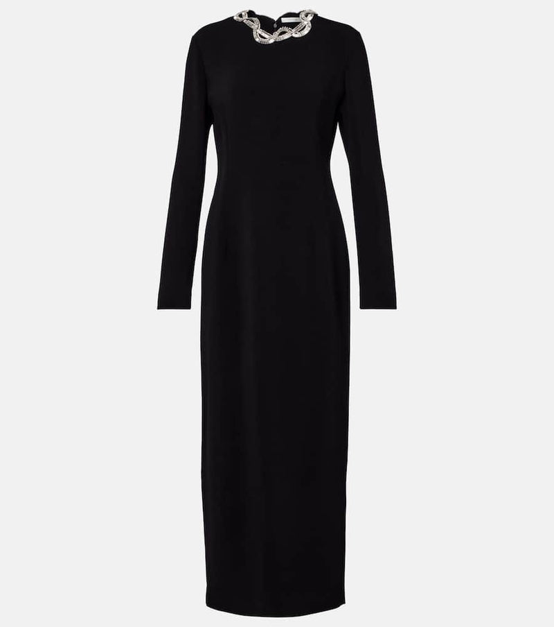 The Row Mitsuko Embellished Cady Maxi Dress Black