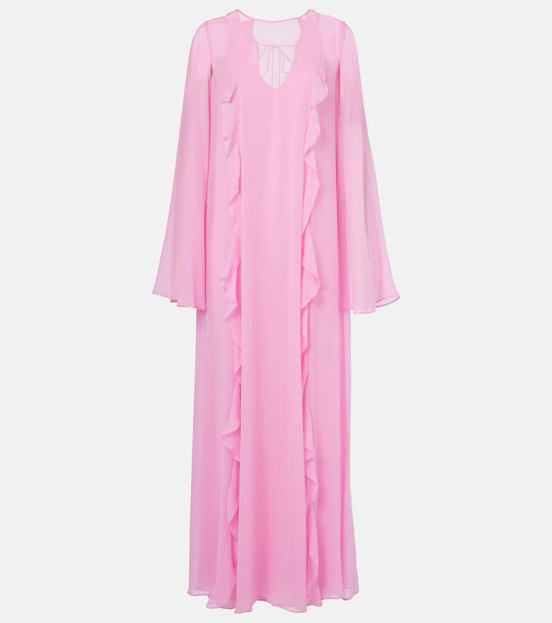 Max Mara Smirne floral-applique georgette maxi dress