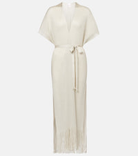 Max Mara Zarelia fringed lame kaftan