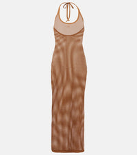 Courreges Sheer cotton mesh midi dress