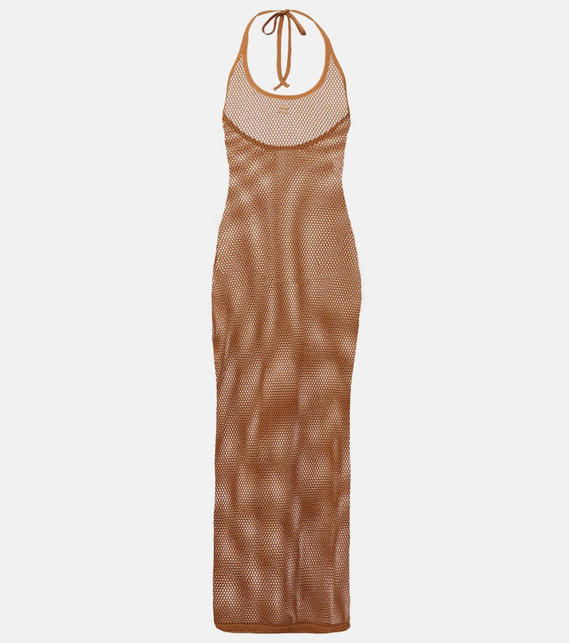 Courreges Sheer cotton mesh midi dress