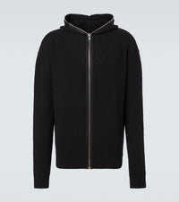 Rick Owens Ribbed-knit virgin wool zip-up sweater