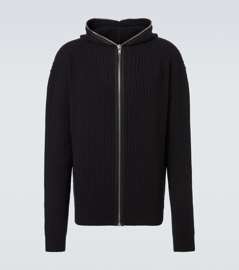 Rick Owens Ribbed-knit virgin wool zip-up sweater