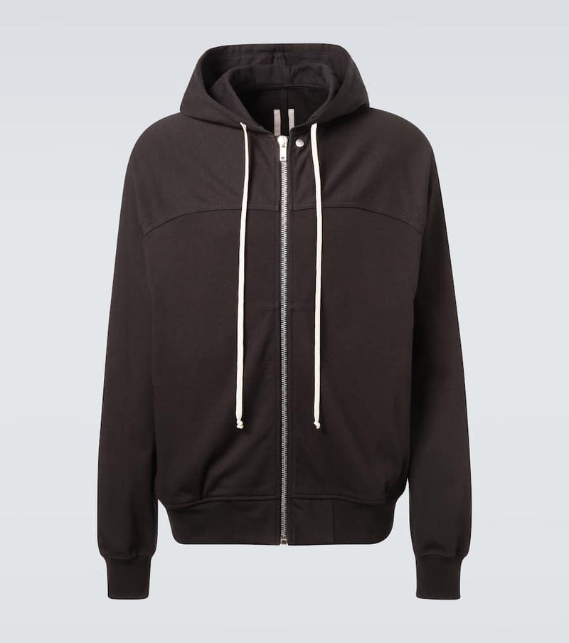 Rick Owens Zip-up cotton jersey hoodie