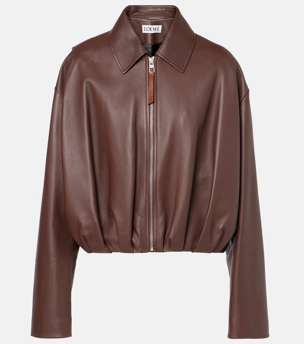 Loewe Gathered leather jacket