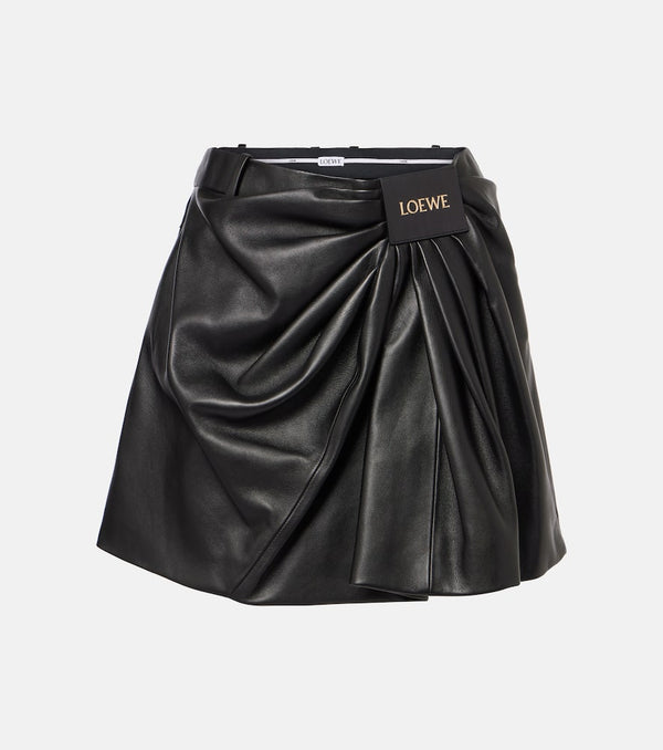 Loewe Draped leather miniskirt