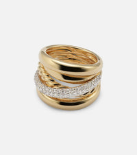 David Yurman DY Crossover 18kt gold ring with diamonds