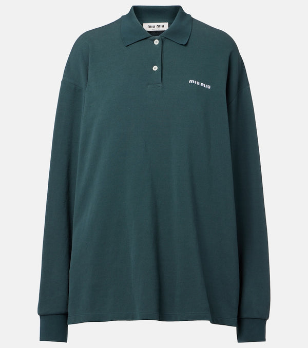 Miu Miu Logo cotton pique polo shirt