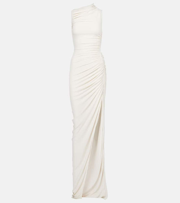 Rick Owens Ruched asymmetric crêpe jersey gown