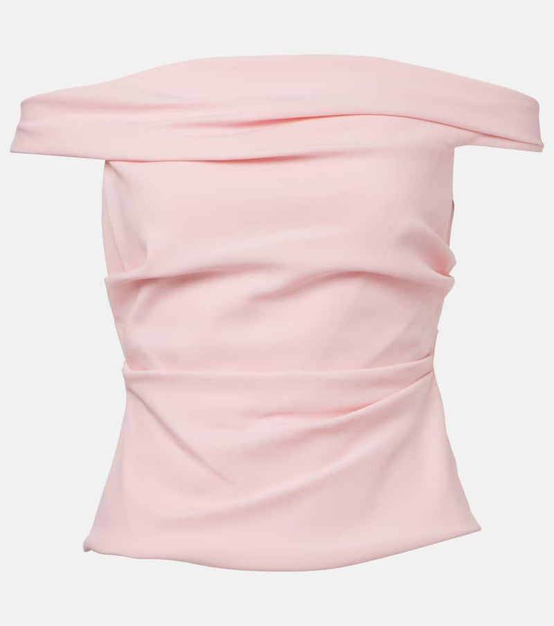 The Sei Draped off-shoulder crepe corset