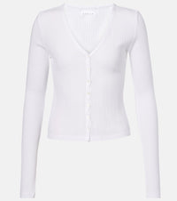 Velvet Drew cotton-blend pointelle cardigan