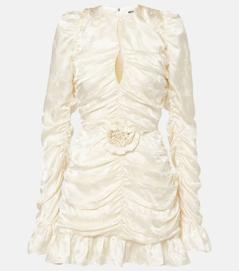 Rotate Bridal ruched silk satin minidress