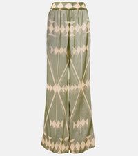 Johanna Ortiz Printed sheer chiffon palazzo pants