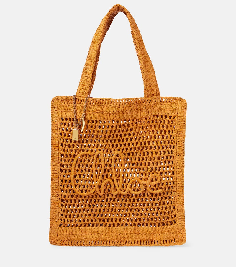 Chloé Summer Banana raffia tote bag in Brown