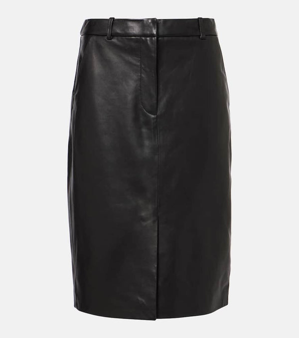 Veronica Beard Maxine high-rise leather pencil skirt