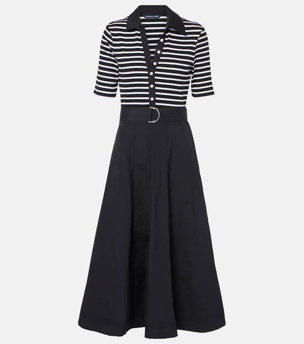 Veronica Beard Delise striped cotton-blend midi dress