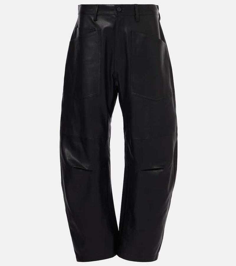Nili Lotan Shon leather barrel-leg pants