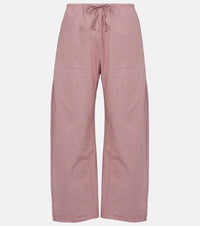 Leset Kyoto cotton cropped wide-leg pants