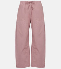Leset Kyoto cotton cropped wide-leg pants