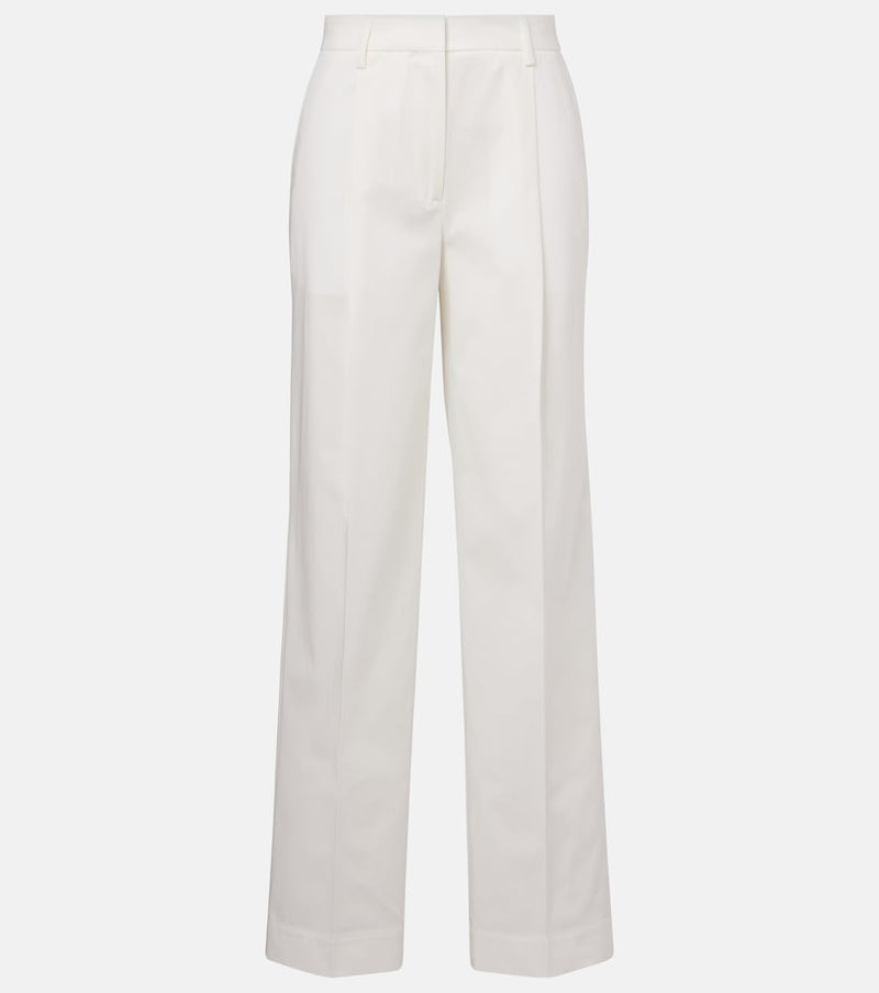 Toteme High-rise cotton straight pants