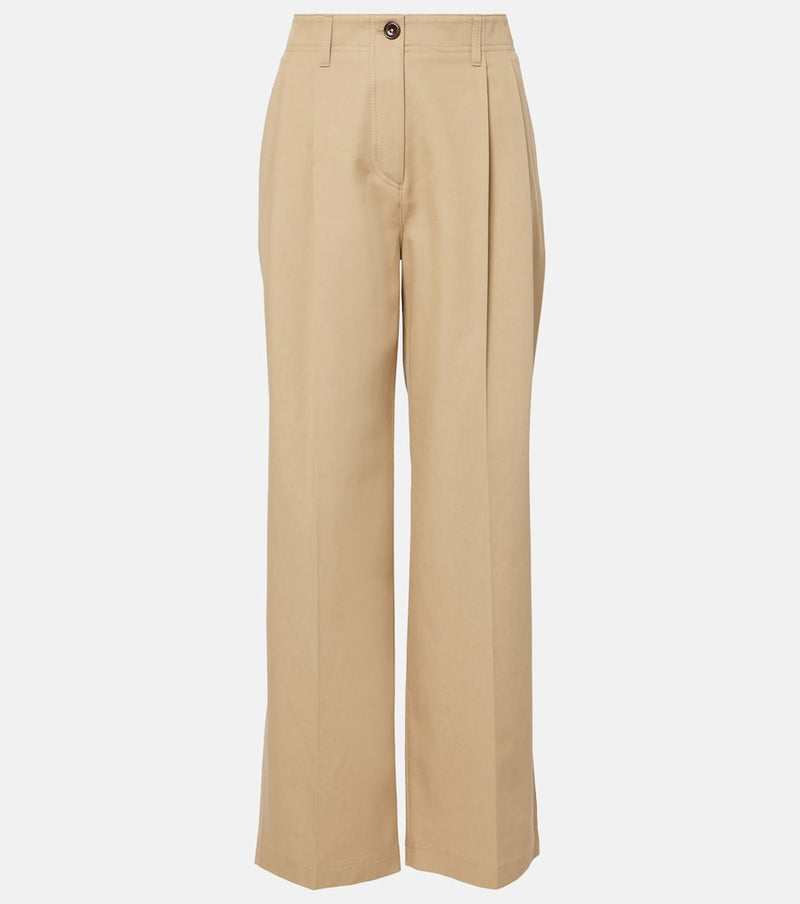 Toteme Cotton wide-leg pants in Desert