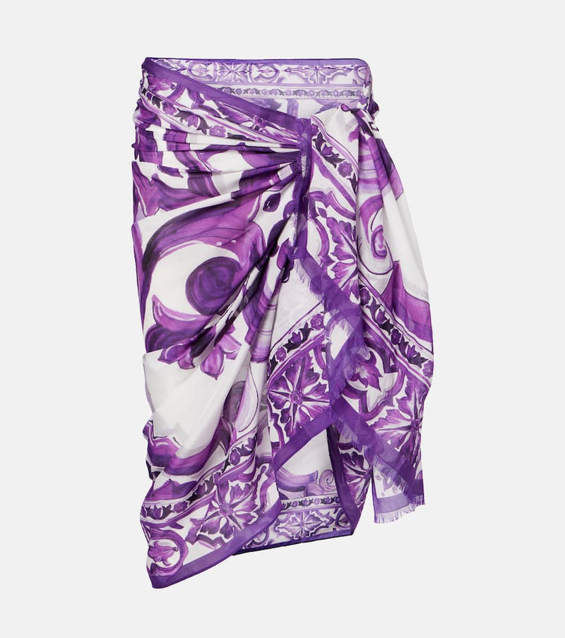 Dolce & Gabbana Majolica cotton beach cover-up